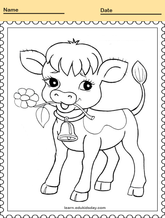 Printable Coloring Calves