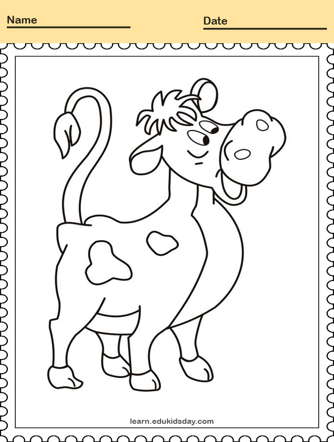 Printable Coloring Cow