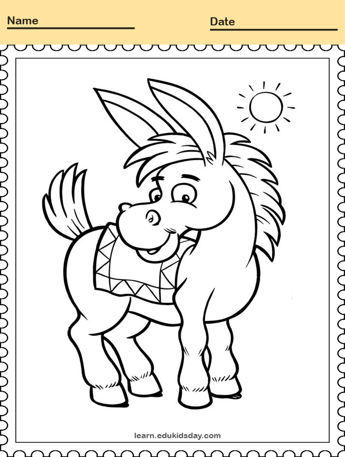 Printable Coloring Donkey