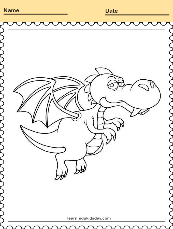 Printable Coloring Dragon