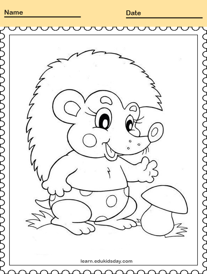 Printable Coloring Porcupine