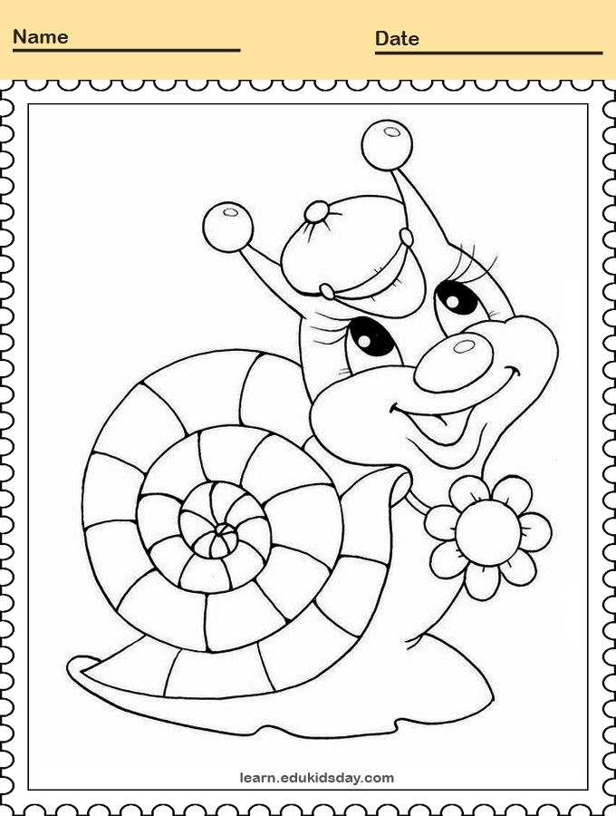 Printable Coloring Snail