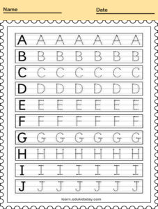 Alphabet Letter Tracing Worksheets Kindergarten - Learn.edukidsday.com