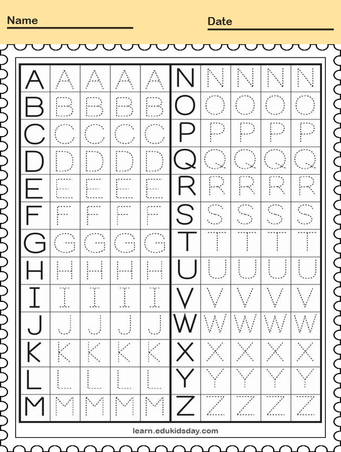 Alphabet Letter Tracing Worksheets