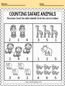 Free Printable Animal Counting Worksheets - Learn.edukidsday.com