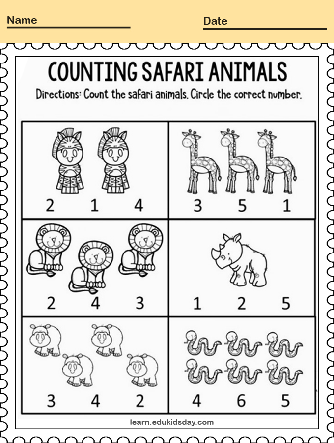 Printable Animal Numbers