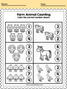 Free Printable Animal Counting Worksheets - Learn.edukidsday.com