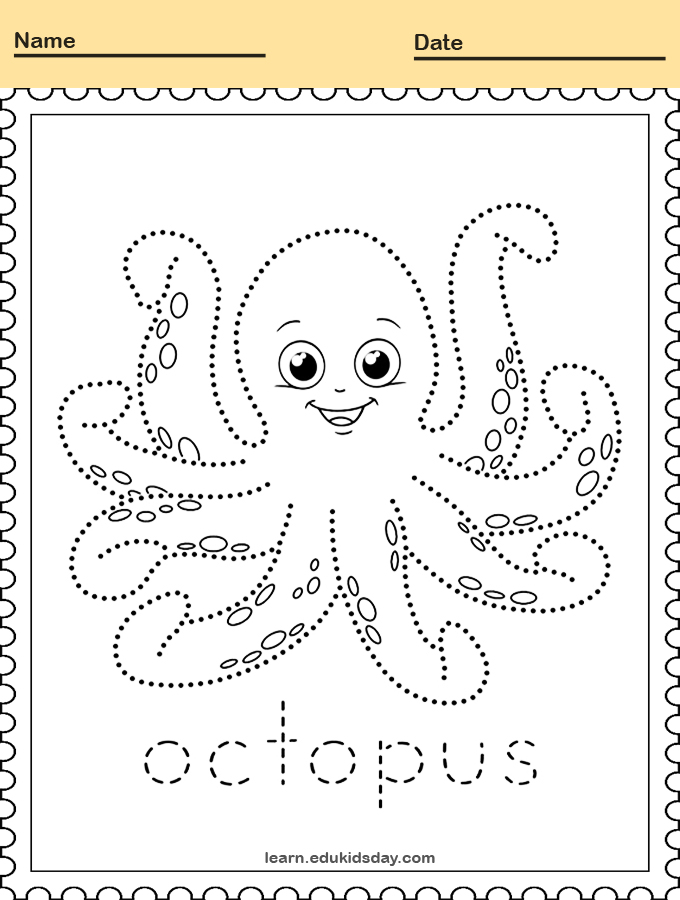 animal line tracing octopus