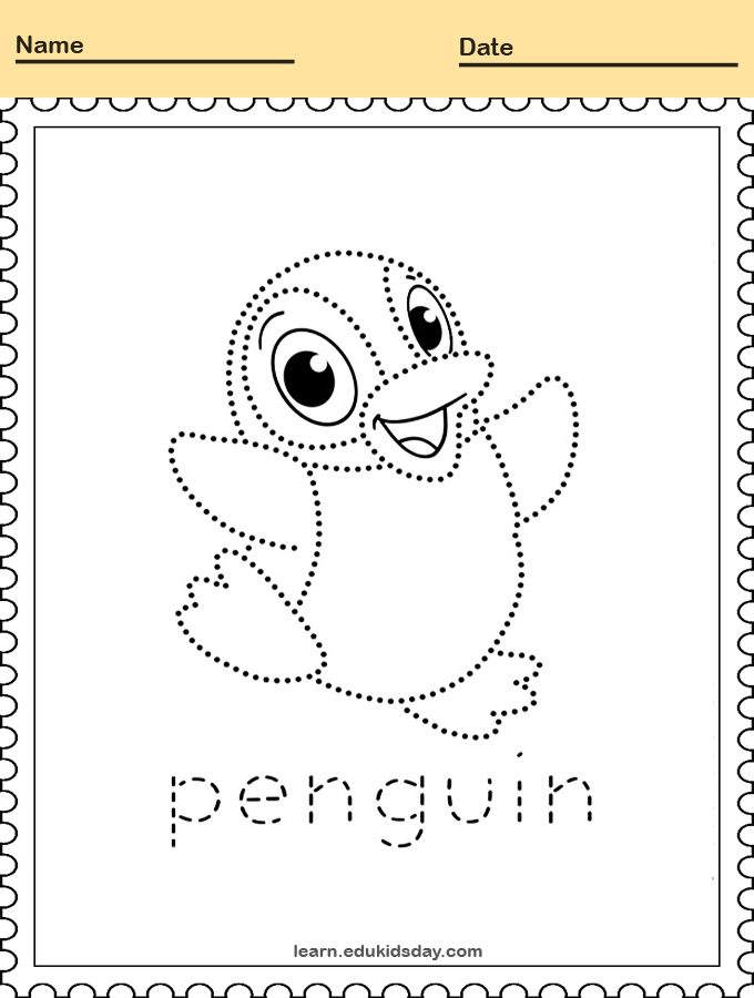 animal line tracing penguin