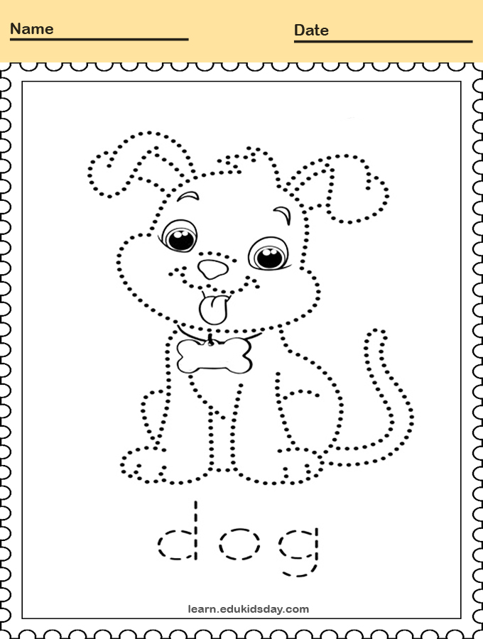 animal line tracing dog