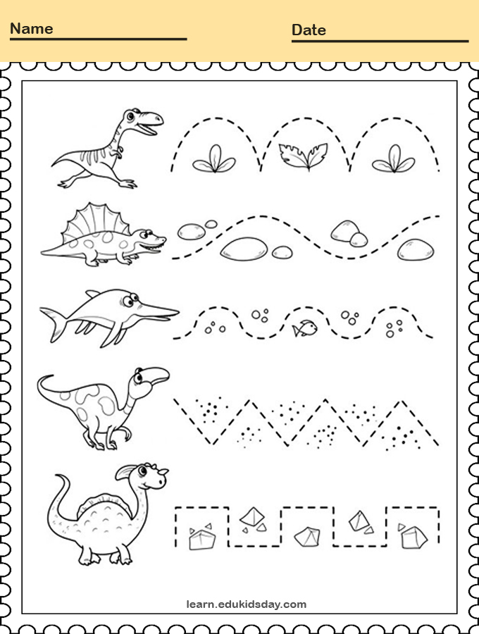 line tracing worksheets preschool