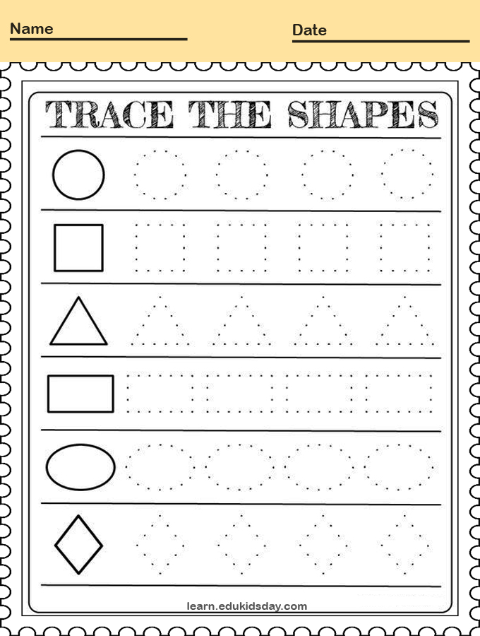 preschoolers tracing letters trace shape