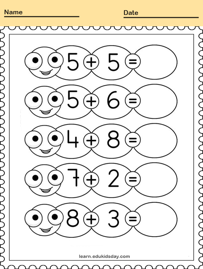 Printable Addition 1 digit Math Worksheets