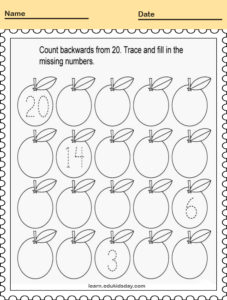 Printable Worksheets Counting to 20 - Learn.edukidsday.com