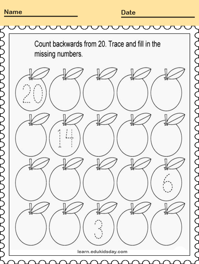 printable counting to 20 worksheets