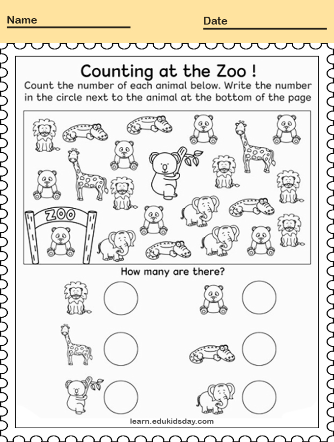 printable counting zoo worksheets preschool