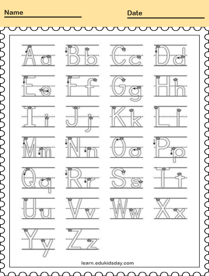 Printable Tracing Alphabet Letters Handwriting Worksheets Learn Edukidsday Com