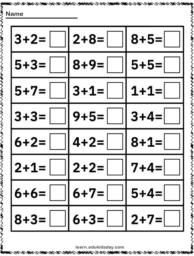 kindergarten math worksheets